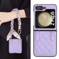 thumbnail image 5 of Allytechgroup Stylish Phone Case for Samsung Galaxy Z Flip 6, Hand Wrist with Silk Anti-Scrath Shockproof Bumper Slim Back Cover Case for Girls Women, Purple, 5 of 8