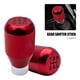 thumbnail image 1 of Adaptador universal rojo de 5 velocidades para cambio manual en metal cromado con pomo, palanca, palo y mango de bolígrafo cromados, accesorios de estilo para coche., 1 of 5