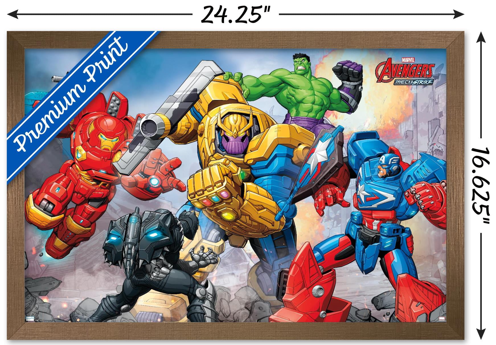 Marvel Avengers: Mechstrike - Battle Wall Poster, 14.725" x 22.375", Framed
