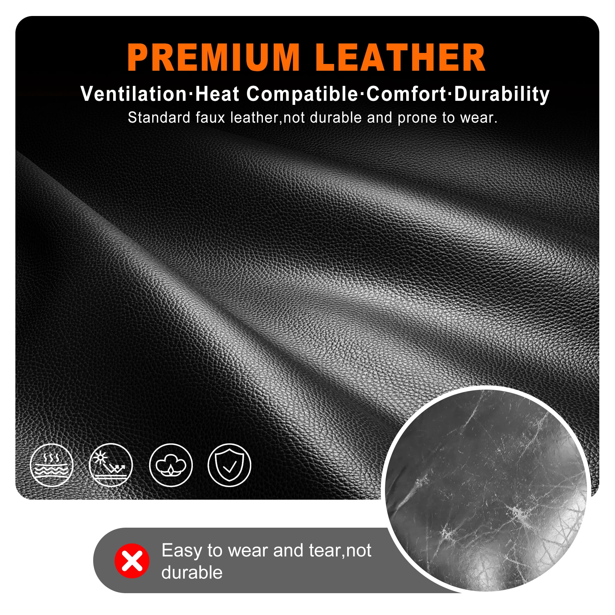 Car Seat Cover for Infiniti Q70 2014-2019 Premium Leather Seat Covers with Lumbar Support,Waterproof Auto Protectors Cushions Black,Full Set(2 Row 5 Seats)