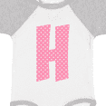 thumbnail image 4 of Inktastic Pink and White Polka Dots Letter H Boys or Girls Baby Bodysuit, 4 of 5