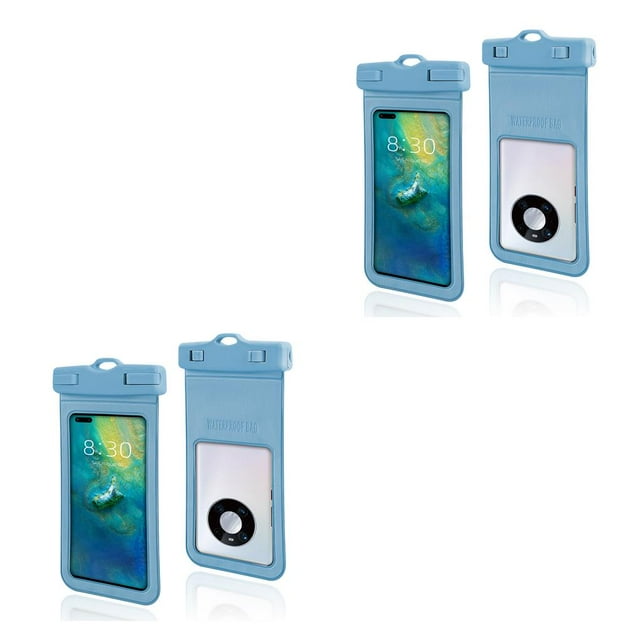 ZLight Waterproof Phone Pouch 7.2 Inch Dry Bag Portable Water Sports Protector Reusable Universal Cellphone for Protection Case Gray Blue 2Set