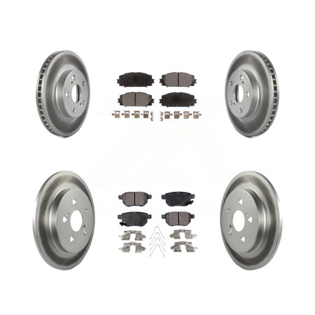 Transit Auto Front Rear Coated Disc Brake Rotors and Ceramic Pads Kit for Car Toyota Prius Lexus CT200h Plug-In KGT-101147