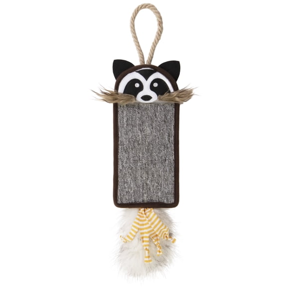 SmartyKat Rowdy Rascal Hanging and Floor Carpet Cat Scratcher and Plush Sound Cat Toy