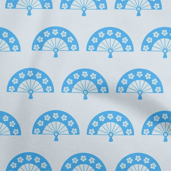 oneOone Cotton Poplin Light Blue Fabric Asian Japanese Diy Clothing Quilting Fabric Print Fabric By Yard 42 Inch Wide