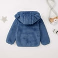 thumbnail image 6 of Usaibhir Toddler Girls Boys Fleece Jackets Double Sided Plush Zip Up Hooded Coat Solid Color Warm Winter Cute Outwear 6M-4T, 6 of 7