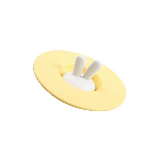 Advancent Tapa de taza de silicona de dibujos animados tapa de taza de agua a prueba de polvo forma redonda tapa de taza de café de sellado Teteras Amarillo Advancent HA003026-01