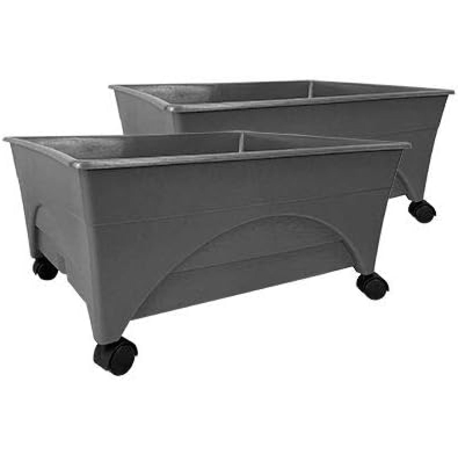 Emsco City Pickers Raised Planter Beds, Slate Colored, Pack of 2