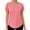 #051-Pink, variant on Womens Active Tops Short Sleeve Loose Fit V Neck Raglan Sleeve Curved Hem Solid Blouse for Sports Running Gift