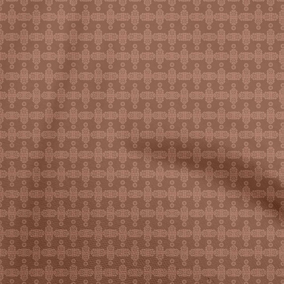 oneOone Viscose Jersey Rust Brown Fabric Geometric Fabric For Sewing Printed Craft Fabric By The Yard 60 Inch Wide
