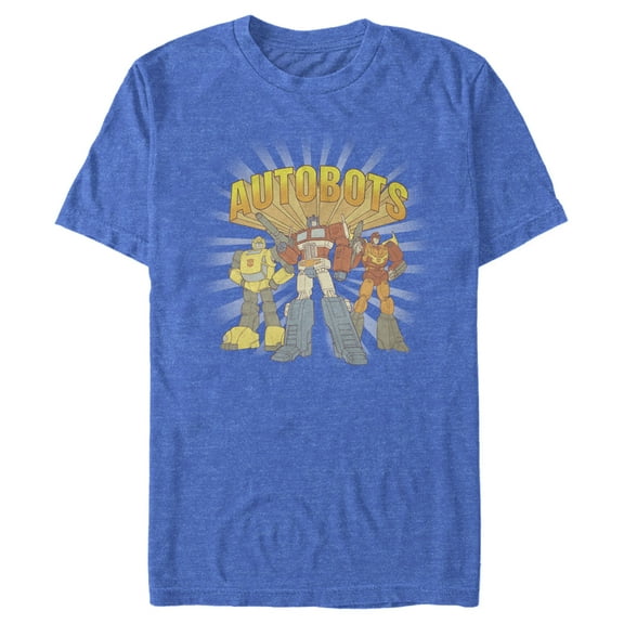 Men's Transformers Autobots Retro Trio  Graphic Tee Royal Blue Heather 2X Large