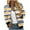 Yellow, variant on Womens Bombers Jackets Stripe Color Block Zipper Jacket Fall Long Sleeve Crewneck Lounge Coats Fashion Outdoor Streetwear Outerwear with Pockets