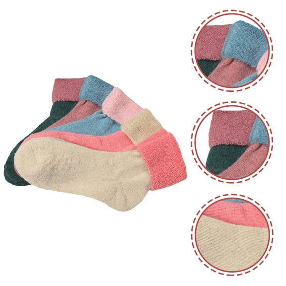 Worgeous 5 Pairs Winter Medium Tube Stockings Women Warm Socks Comfortable Casual Socks
