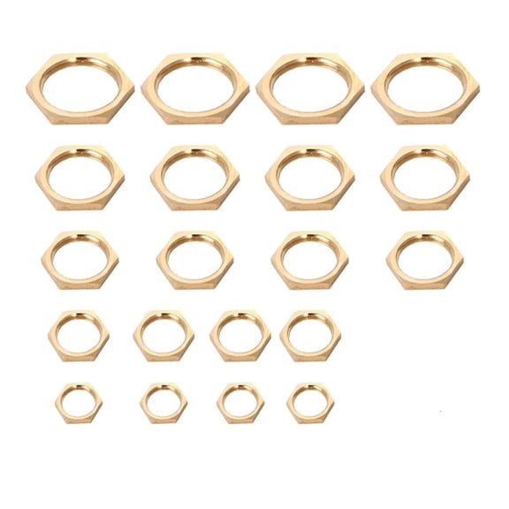 20Pcs Brass Hex Nuts Plumbing Connectors for Shower Faucet Pipe Assemblies