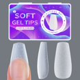 thumbnail image 3 of 420Pcs/Box Fake Nails Easy to Paste Long Lasting Removable Clear Matte Nail Extension Acrylic Extra Short Almond Nail Tips Nail S, 3 of 10