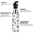 thumbnail image 3 of Yayeee 33oz Insulated Water Bottle Double Wall Stainless Steel with Flip Straw Lid, Green Stars, 3 of 7
