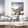 thumbnail image 4 of Designart Leopard on Tree under Cloudy Sky - African Wall Throw Pillow - 16x16, 4 of 5