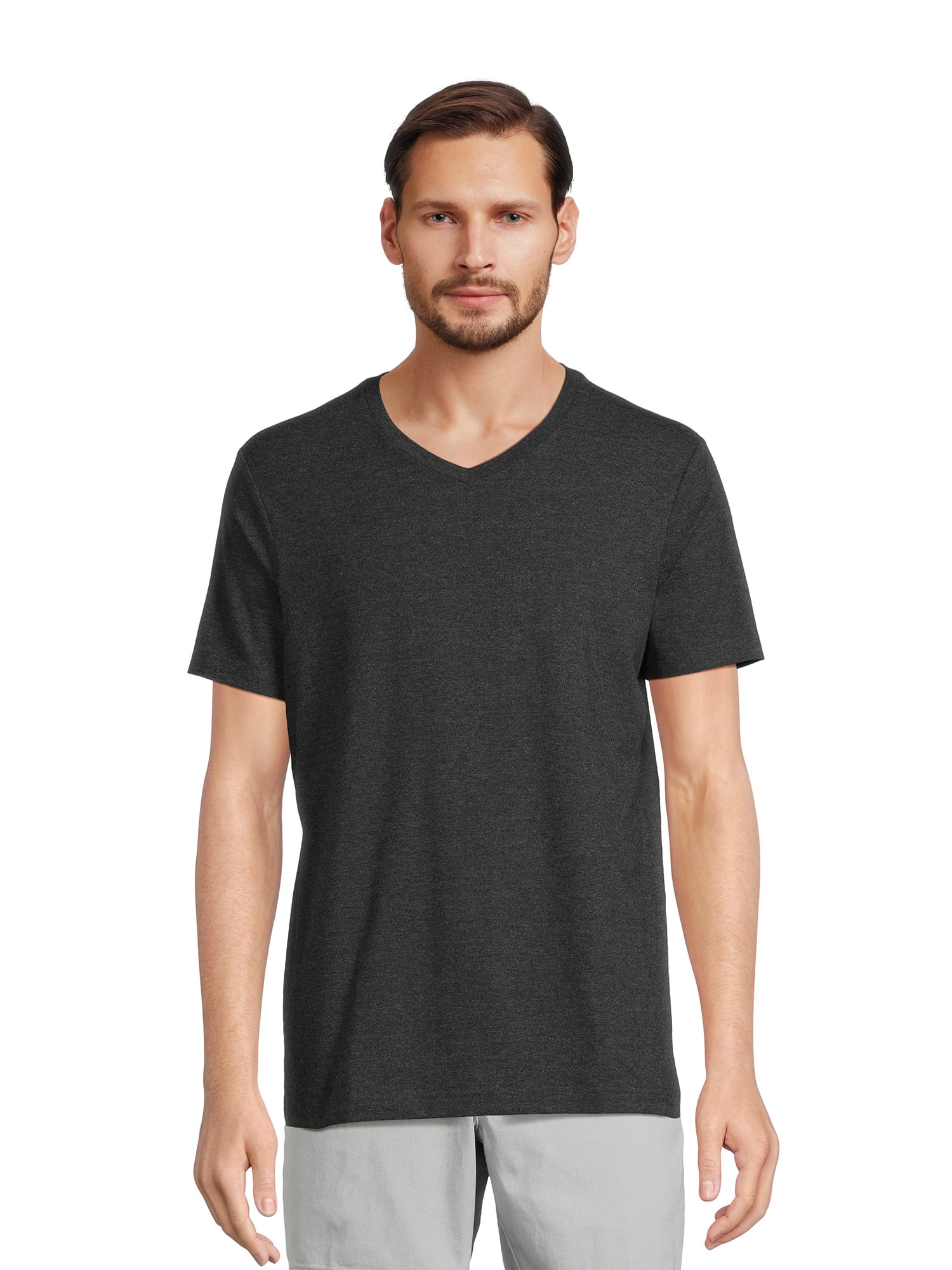 George Men’s & Big Men’s 3-Pack V-Neck Textured Short Sleeve Tee, Sizes S-3XL