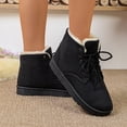thumbnail image 5 of Women's Slip on Ankle Boots, Fall Winter Round Toe Lace Up Flat Warm Fleece Lined Cotton Boots with Breathable Upper and Non Slip Sole, Cozy Winter Footwear for Cold Weather Daily Wear, 5 of 6