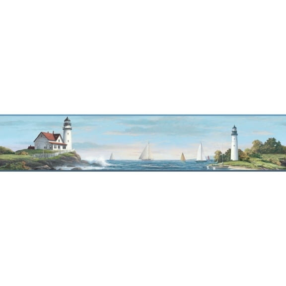 Sailing Lighthouse Wallpaper Border