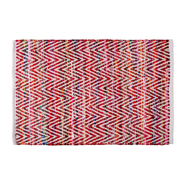 Savi Home Hand Woven Reversible Cotton Multi Chindi Braid Rug, 2x3 Feet ...