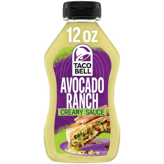 Taco Bell Creamy Avocado Ranch Sauce 12 fl oz Bottle (Pack of 2)