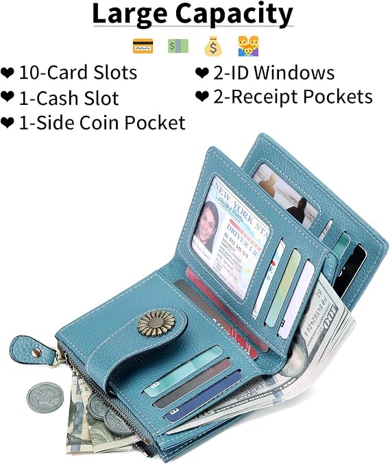 Sendefn Small Genuine Leather Bifold Wallet for Women photo 5