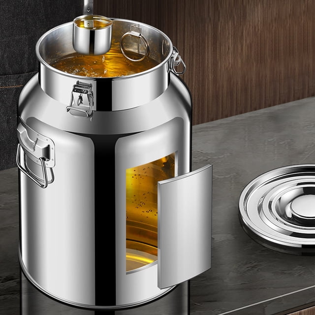 Storage Containers Kitchen Organization Stainless Steel Milk Bucket with Silicone Seal Lid for Liquid Storage 5L Capacity with Lids and Durable Pails