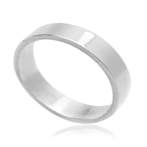Men Women 5MM Sterling Silver Wedding Band Classic Plain Flat Band Ring (5 to 13)