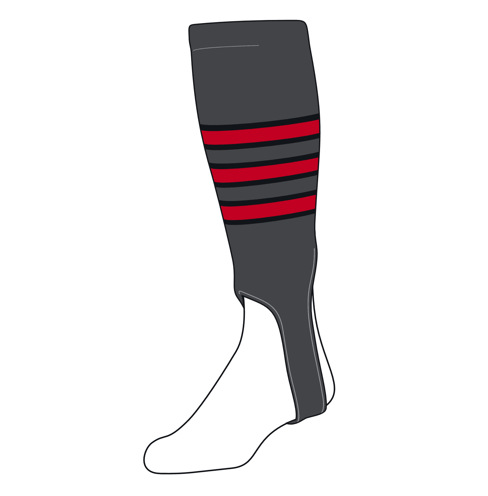 TCK Baseball Stirrups Medium (200D, 5in) Graphite, Black, Red Walmart