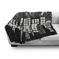 thumbnail image 3 of American Soft Flannel Fleece Throw Blanket, National Liberty Statue Skyscraper Landscape American Architecture Pattern, Cozy Plush for Indoor and Outdoor Use, 60" x 80", Black White, by Ambesonne, 3 of 6