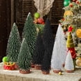 thumbnail image 3 of Ayieyill 9Pcs Mini Christmas Trees Christmas Decor Artificial Christmas Decorations with 4 Sizes, Christmas Tree Bottle Brush Trees Christmas Table Decorations (Green Silver Black), 3 of 7