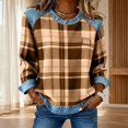 thumbnail image 2 of Chuancc Ladies Sweaters Cute Pullover for Women Cozy Sweatshirt Sweatshirts for Women Trendy Patchwork Tops Women Cropped Sweatshirts for Women Winter Sweatshirt for Women Women Winter Clothes M, 2 of 5