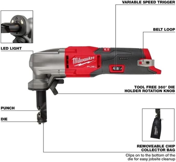 Milwaukee 2467-20  M12 FUEL 16 Gauge Variable Speed Nibbler, Tool Only