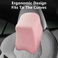 thumbnail image 4 of CxhicLuv Car Neck Pillow Auto Cervical Support Adjustable Elastic Breathable Knitted Fabric Vehicle Comfort Accessories Neck Pain Relief Sedentary People Drivers, Pink, 4 of 6