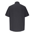 thumbnail image 3 of Summer Men's Lapel Button Short Sleeved Shirt Stripe Casual Top M, 3 of 4