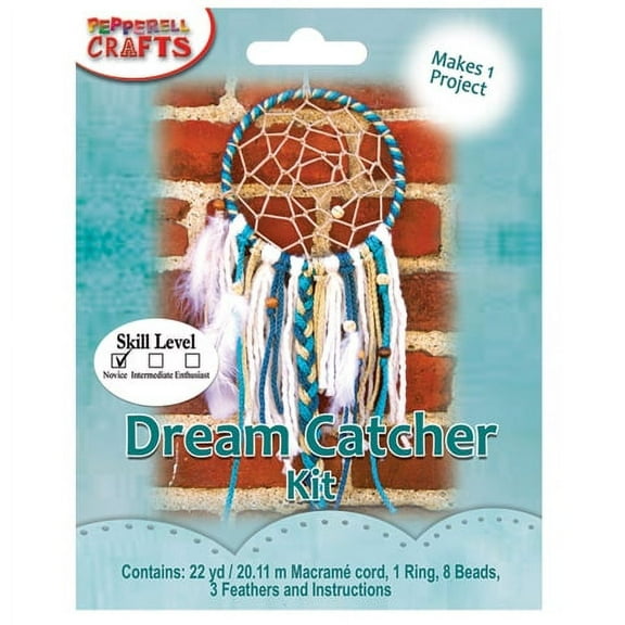 Pepperell Crafts Macrame Dream Catcher Kit, 14 x 6 Inch Finished