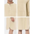 thumbnail image 5 of INSPIRE CHIC Men's Sleepshirt Banded Henley Collar  Shirt Pajamas Nightgown 2XL Khaki, 5 of 5