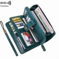 thumbnail image 2 of Womens Wallet Genuine Leather Large Capacity Wristlet Clutch Purse Credit Card Holder with RFID Blocking, 2 of 13
