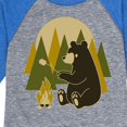 thumbnail image 3 of Instant Message - Bear Roasting Marshmallows - Toddler & Youth Raglan Graphic T-Shirt, 3 of 5