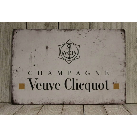 Veuve Clicquot Champagne Aluminium Sign Metal Poster Wine Bar Pub Liquor Store 8 x 12 inch