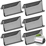 SourceTon Metal Mesh Business Card Holder, Name Card Stand for Office Business Card Display 50 Cards Organizer , 6