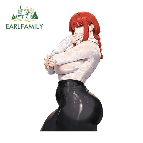 EARLFAMILY 5.1 Inch Makima Car Stickers  Motorcycle Windshield Helmet Bumper Toolbox Waterproof Vinyl Decals Occlusion Scratch Vinyl Car Wrap