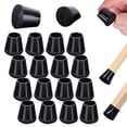thumbnail image 1 of Ezprotekt Fundas para patas de silla, 16 protectores de suelo pequeños de silicona negra con fieltro envuelto, tapas de goma para patas de silla de 0,55 a 2 pulgadas, almohadillas protectoras para, 1 of 7