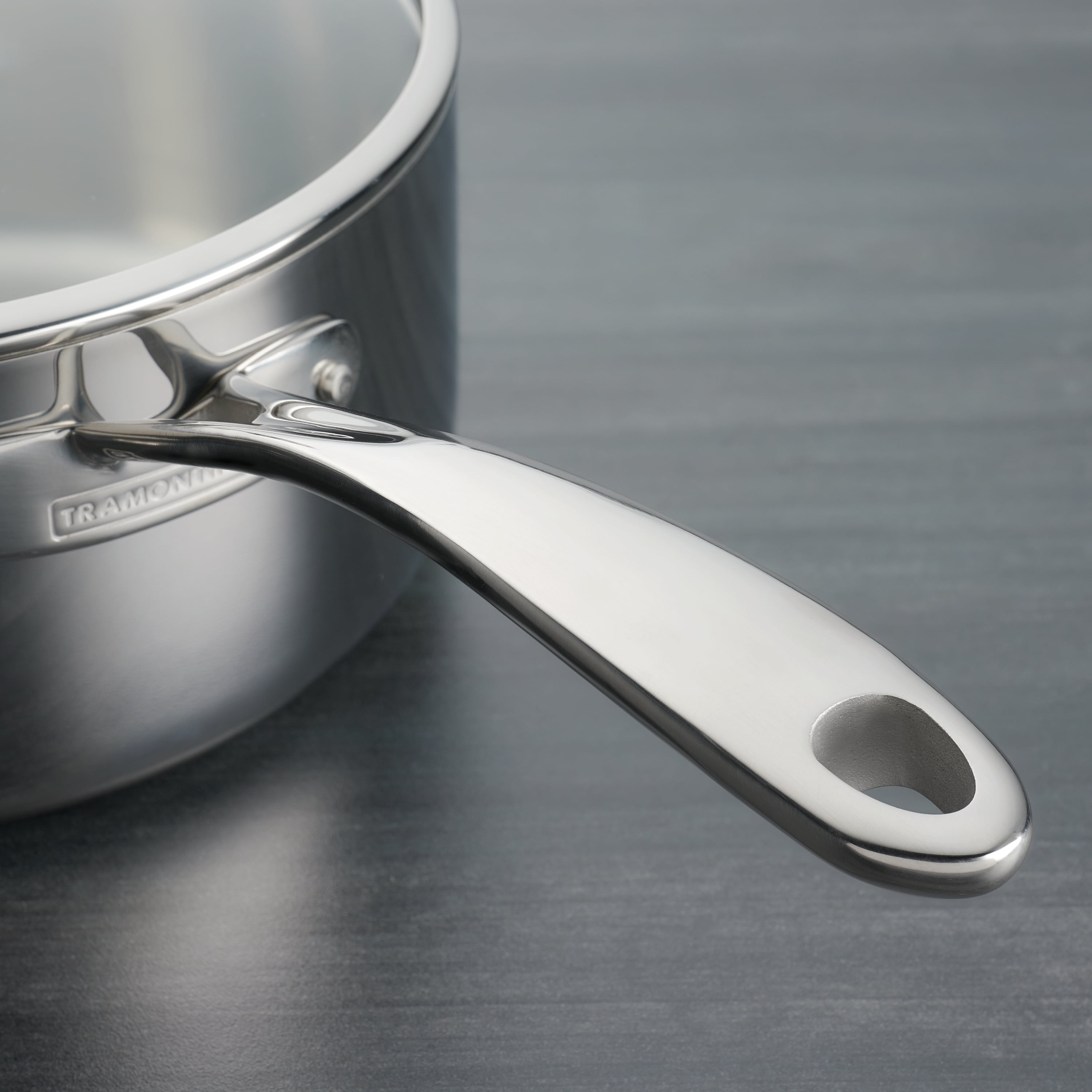 Tramontina Covered Sauce Pan with Helper Handle Stainless Steel