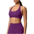 thumbnail image 2 of Levmjia Womens Tank Top Seamless Yoga Solid Color Top Hanging Neck Sports Bra Breathable Polyester Supportive Fitness Workout Running Shirt, 2 of 9