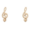 thumbnail image 2 of Women's Gold Stud Buds Treble Clef Earrings by Howard's, 2 of 2