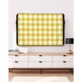 thumbnail image 3 of Outdoor TV Cover 52 to 55 Inch Weatherproof, Farmhouse Vintage Waterproof TV Screen Protector for Outside Decor with Zipper and Pocket 52"L x 30"H , Gingham Checkered Texture Yellow White, 3 of 7