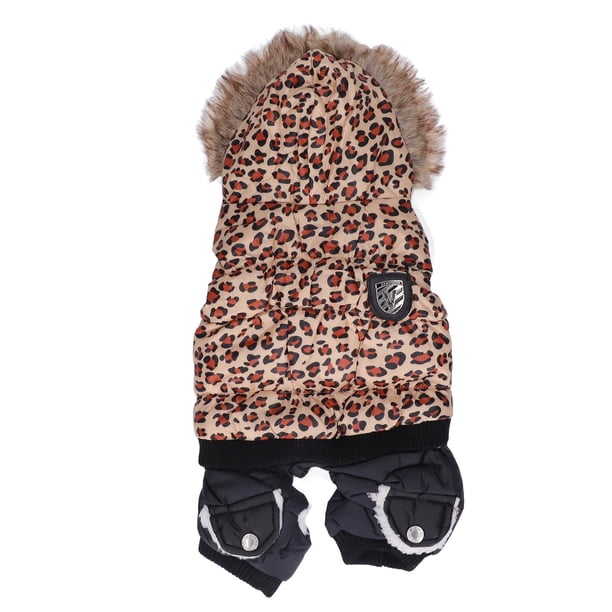 ROPA DE INVIERNO ESTAMPADO DE LEOPARDO PARROS, ROPA DE MASCOTA CALITE CLÁSICA SULE PARROS PEQUETOS