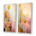 thumbnail image 3 of Designart "Retro Dreams Golden Moon III" Modern Geometric Framed Wall Art Set Of 2 - Modern Pink Frame Gallery Set For Office Decor, 3 of 6